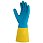 Перчатки химические неопреновые желто-голубые Jeta Safety JNE711 разм. 11/XXL/1 пара/12 пар/144 пары